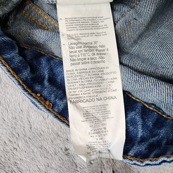 RIP CURL Shorts Womens 30 Blue Amy High Rise Cut Off Rolled Hem Beach Summer - Picture 9 of 14